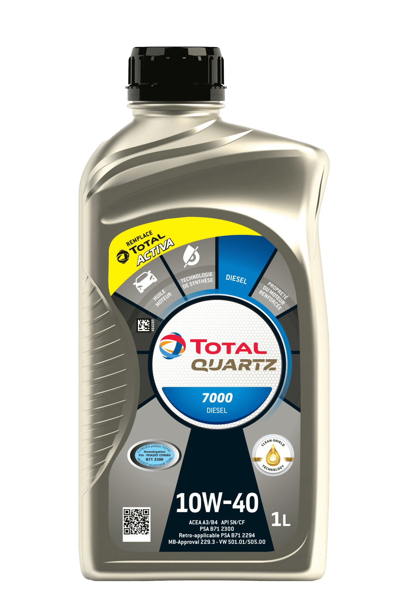 Моторное масло Total QUARTZ D 7000 10W40 (SN), 1л